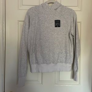 Heathered grey pullover hoodie